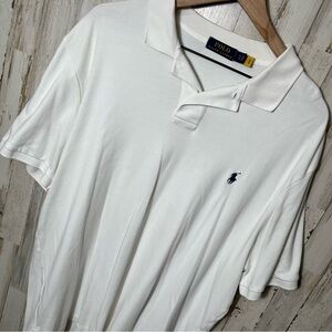 Polo Ralph‎ Lauren White Short Sleeve Polo Shirt Mens Size XL